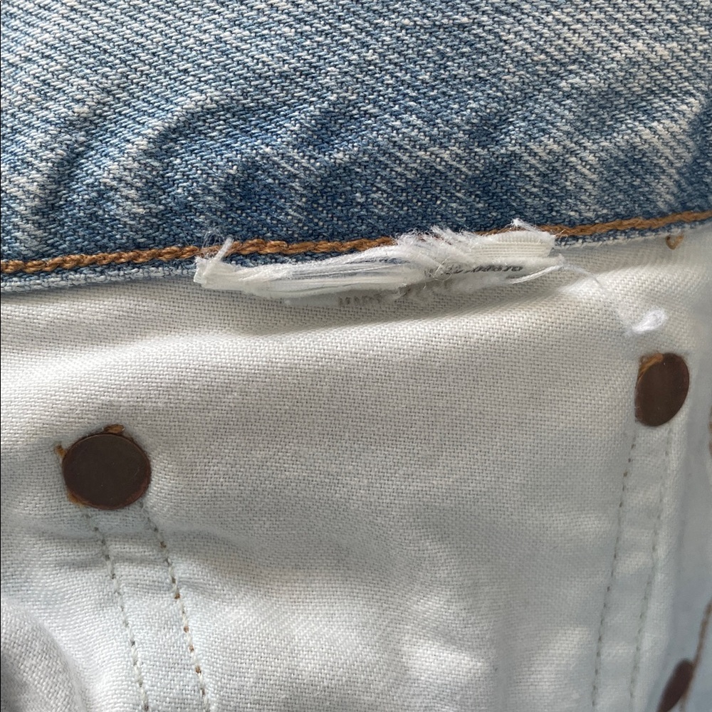 Aritzia - Agolde - Riley High Rise Straight Jeans Ripped - Blue - 28 - Picture 12 of 13
